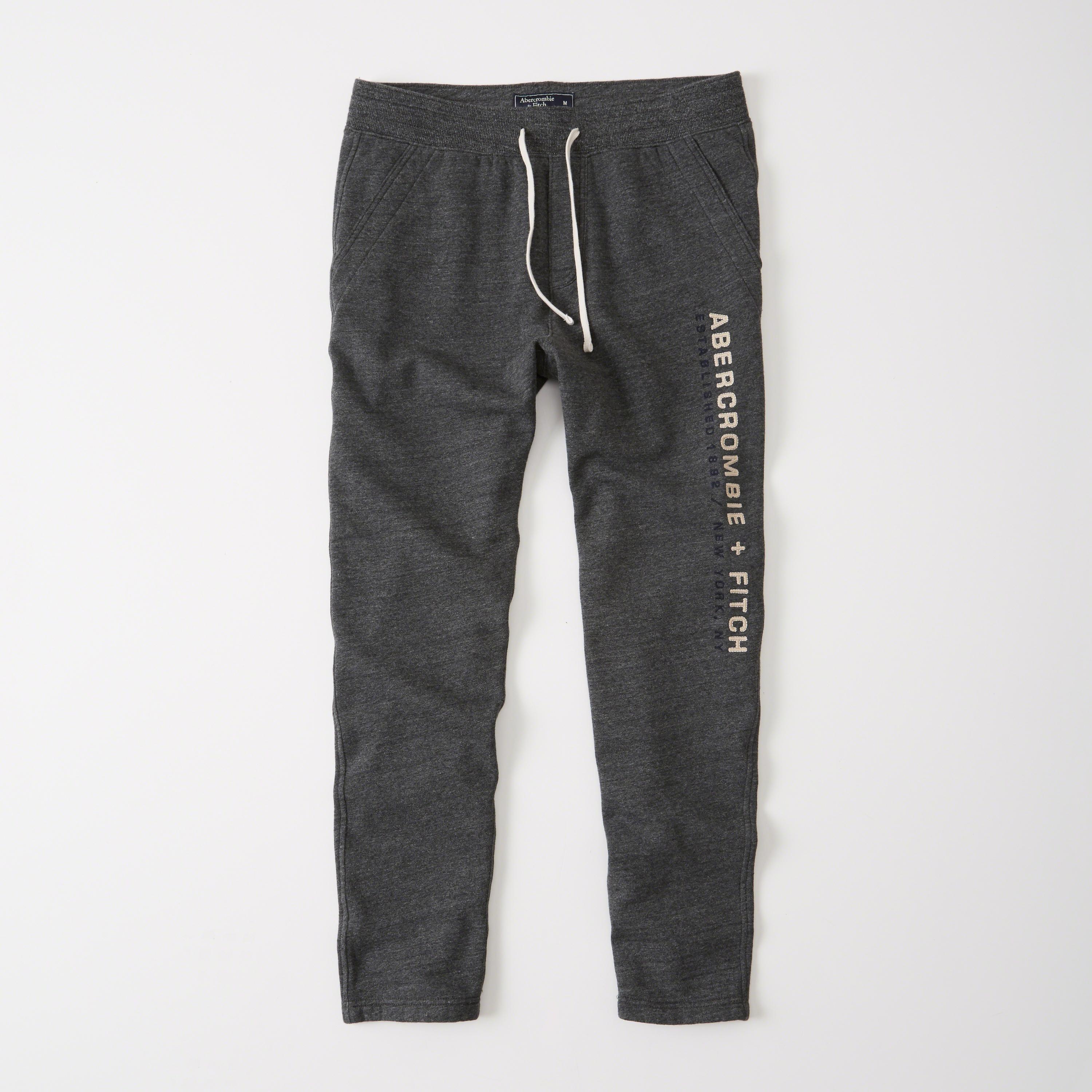 Lyst Abercrombie And Fitch Classic Logo Sweatpants In Gray For Men